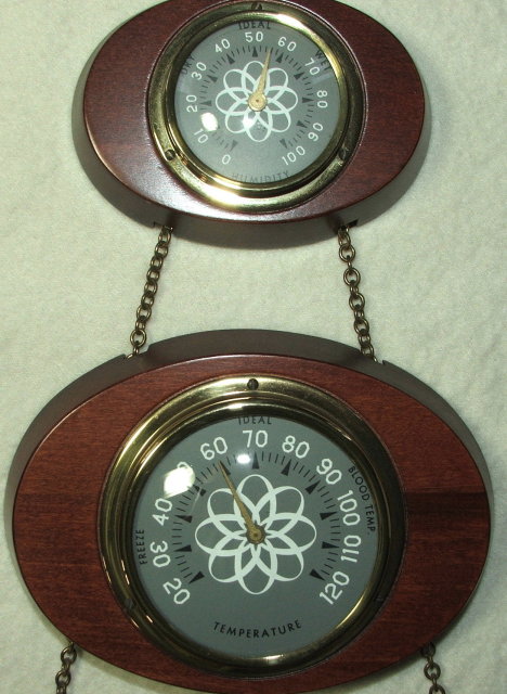 Vintage Mid-Century Swift & Anderson Barometer, Thermometer, Humidity Gauge