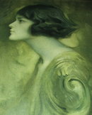 Framed Antique Charles Bosseron Chambers Portrait of Young Woman Print