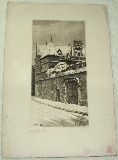 Signed Lucy Garnot Etching
