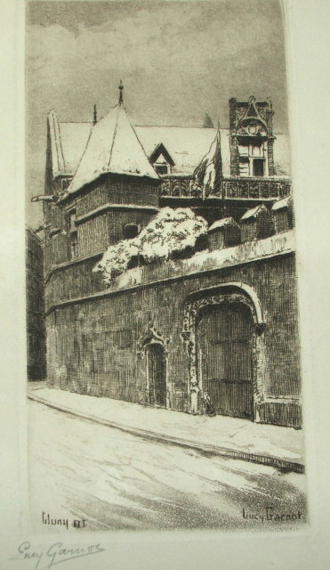Signed Lucy Garnot Etching