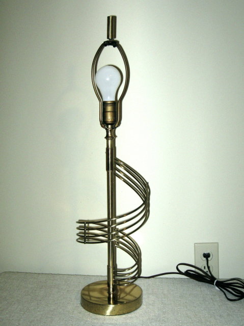 Mid-Century Spiral Brass Table Lamp