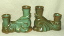 Pair of Frankoma Ada Clay Double Candle Holders