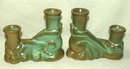Pair of Frankoma Ada Clay Double Candle Holders