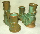 Pair of Frankoma Ada Clay Double Candle Holders