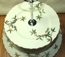 Vintage Craftsman China Gold Encrusted Bamboo Two Tier Tidbit Server