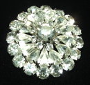 Vintage Prong-Set Rhinestone Starburst Flower Brooch Pin