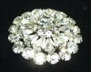 Vintage Prong-Set Rhinestone Starburst Flower Brooch Pin
