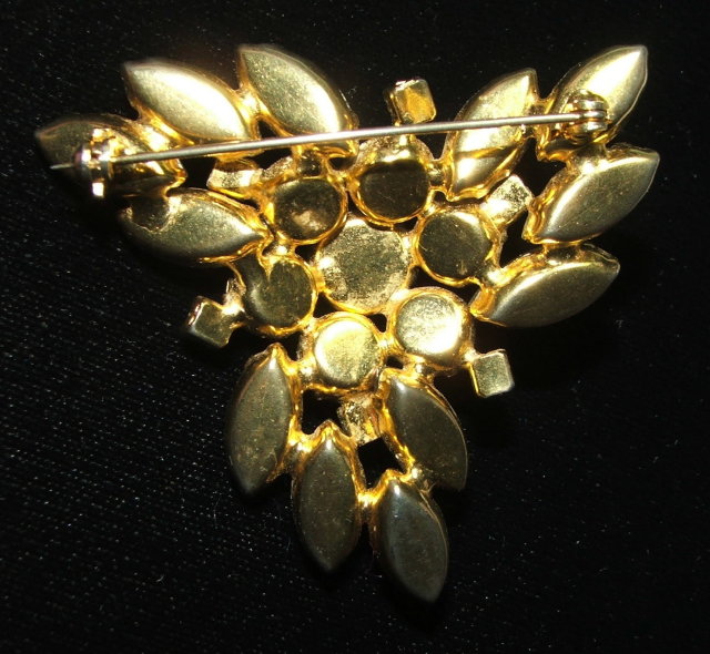 Stylish Vintage Crystal Aurora Borealis Rhinestone Brooch Pin
