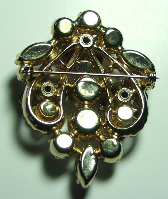 Vintage Crystal Aurora Borealis and Lavender Rhinestone Brooch Pin