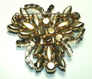 Vintage Emerald Aurora Borealis Rhinestone Brooch / Pin