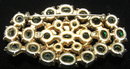 Vintage / Antique Emerald Green Glass Rhinestone Brooch