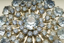 Vintage Light Sapphire Rhinestone Sunburst Brooch