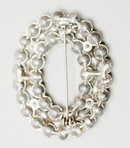 Vintage Multi-Color Rhinestone Oval Wreath Brooch