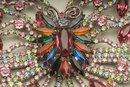 Magnificent Vintage / Antique Multi-Color Rhinestone Butterfly Brooch