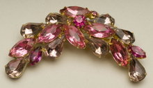 Vintage Rose, Violet, & Fuchsia Rhinestone Brooch