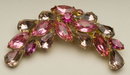 Vintage Rose, Violet, & Fuchsia Rhinestone Brooch