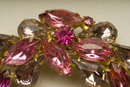 Vintage Rose, Violet, & Fuchsia Rhinestone Brooch
