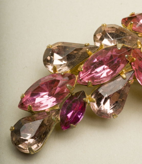 Vintage Rose, Violet, & Fuchsia Rhinestone Brooch