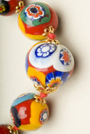 Vintage 24 Inch Graduated Millefiori Bead Necklace