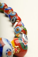 Vintage 24 Inch Graduated Millefiori Bead Necklace