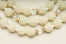 Vintage Three Strand White Sugar Bead & Crystal Necklace