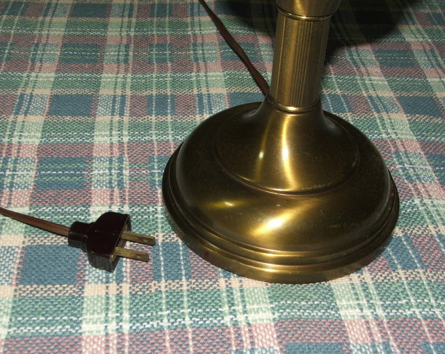 Vintage Retro Brasstone Metal Hurricane Table Lamp