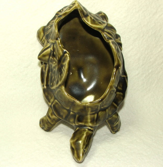 McCoy Turtle Planter in Olive Green Circa 1950