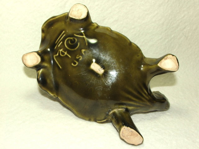 McCoy Turtle Planter in Olive Green Circa 1950
