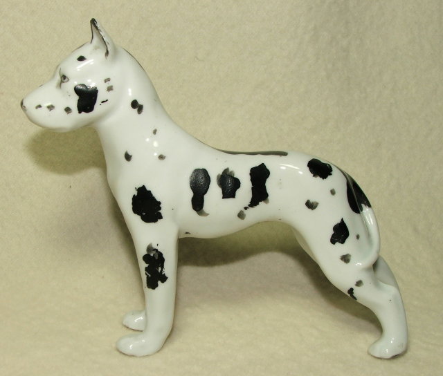 Erphila Germany Porcelain Harlequin Great Dane Figurine