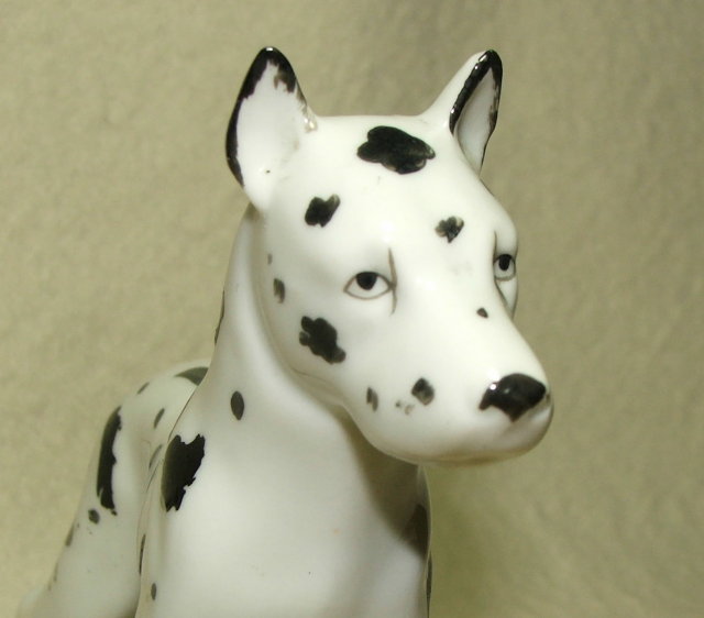 Erphila Germany Porcelain Harlequin Great Dane Figurine