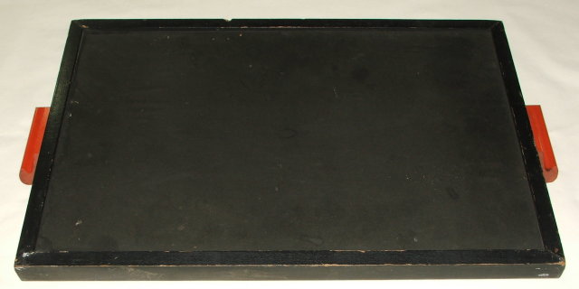 Art Deco Orange and Black Wood Tray