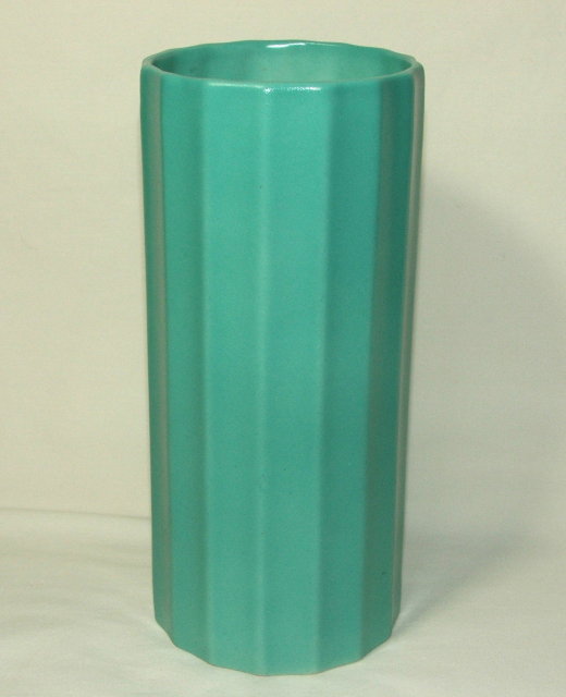 Art Deco Period Erphila Fluted Pottery Vase - Czechoslovakia