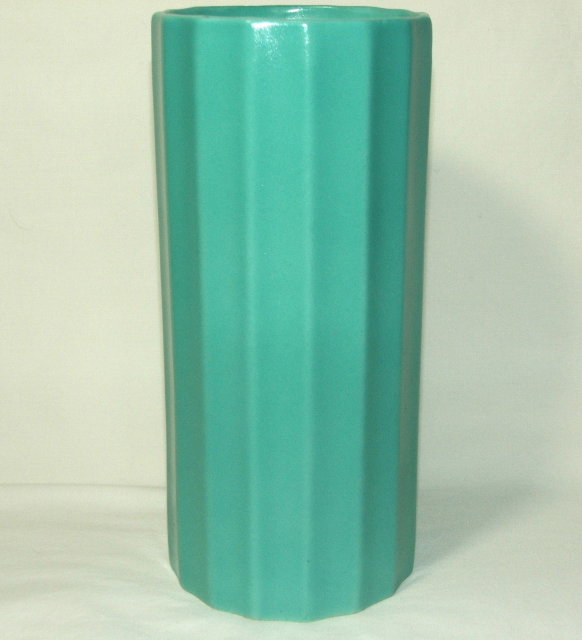 Art Deco Period Erphila Fluted Pottery Vase - Czechoslovakia