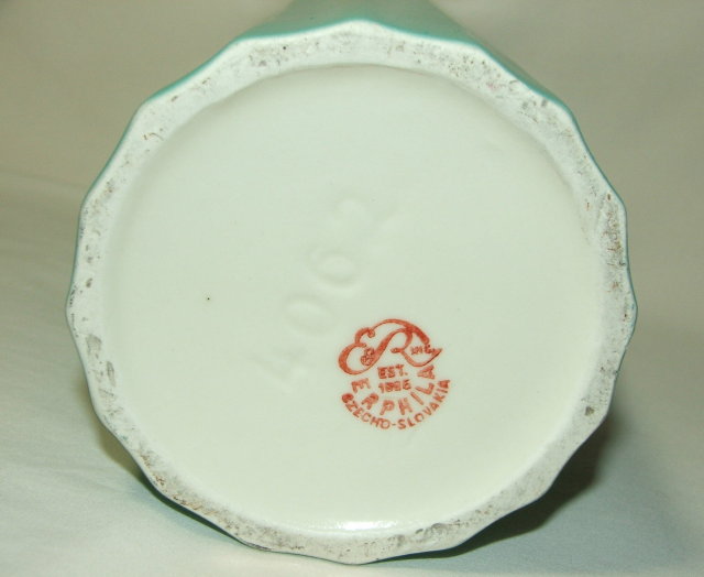 Art Deco Period Erphila Fluted Pottery Vase - Czechoslovakia