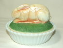 Vintage Westmoreland Hand-Painted Milk Glass Rabbit Dish