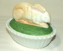 Vintage Westmoreland Hand-Painted Milk Glass Rabbit Dish