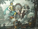 Framed Vintage / Antique French Lithograph - Charles le Brun