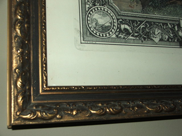 Framed Vintage / Antique French Lithograph - Charles le Brun