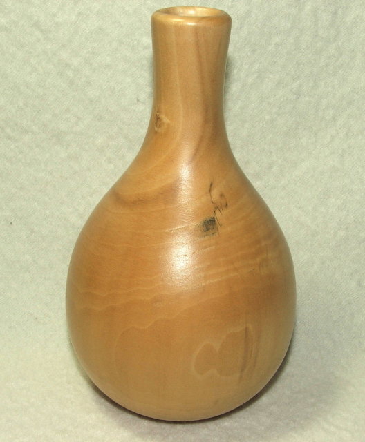 Artist-Signed Hand Turned and Polished Wood Vase