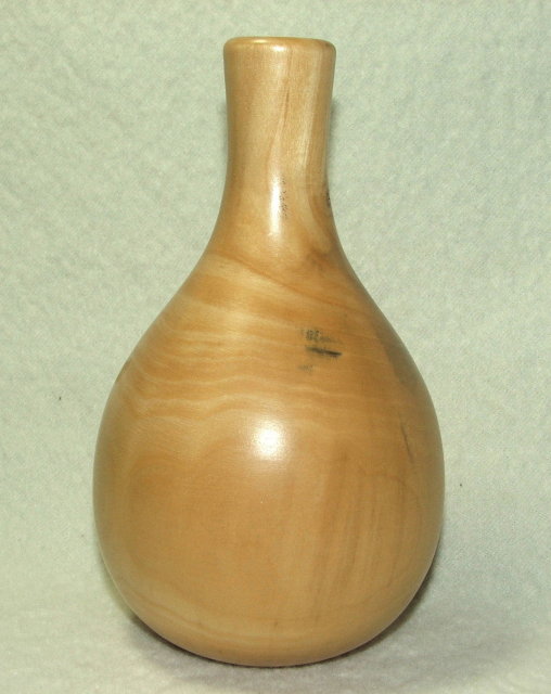 Artist-Signed Hand Turned and Polished Wood Vase