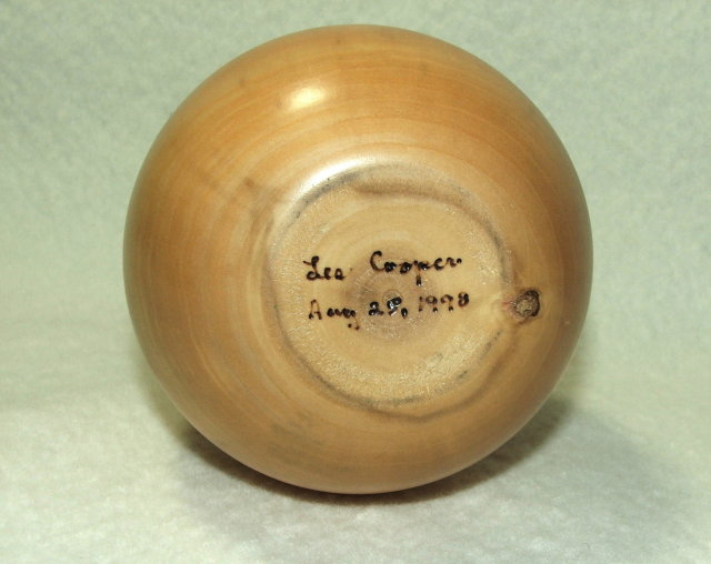 Artist-Signed Hand Turned and Polished Wood Vase
