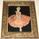 Art Deco Collage Drawing of Girl in Peach Dress
