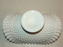 Vintage Fenton Milk Glass Hobnail Banana Bowl