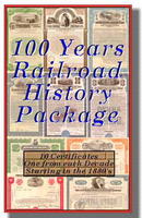 11 Historic Railroad Certificates 100 Years of Railroads - 1880's to 1980's includes signed Vanderbilt BONUS!