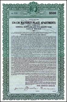 Waverly Place Apartments 1928 ( Citadel Construction Corporation ) - New York