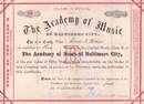 Academy of Music of Baltimore City - 1873 ( Became Peabody Conservatory of Music )