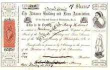 Advance Building and Loan Association 1869 - Pennsylvania