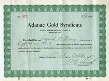 Adanac Gold Syndicate 1951 - Toronto, Canada