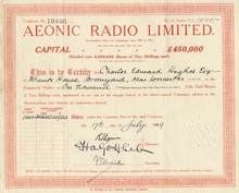 Aeonic Radio - 1929