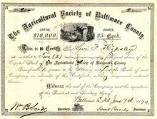 Agricultural Society of Baltimore County 1879